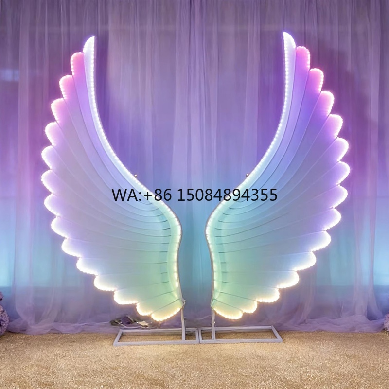 Lighting Decor Wedding - 빛나는 천사 날개 조명 소품 컬러