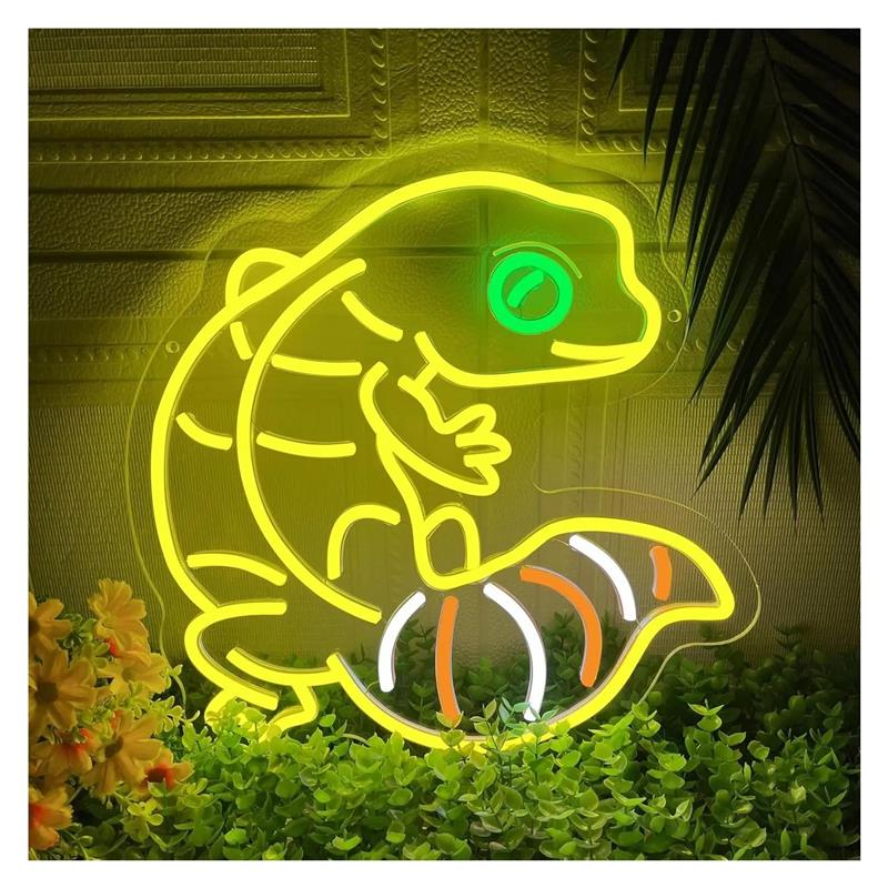 Gecko Lighting & Decor - 게코 모양 네온 사인 애니메이션 조명