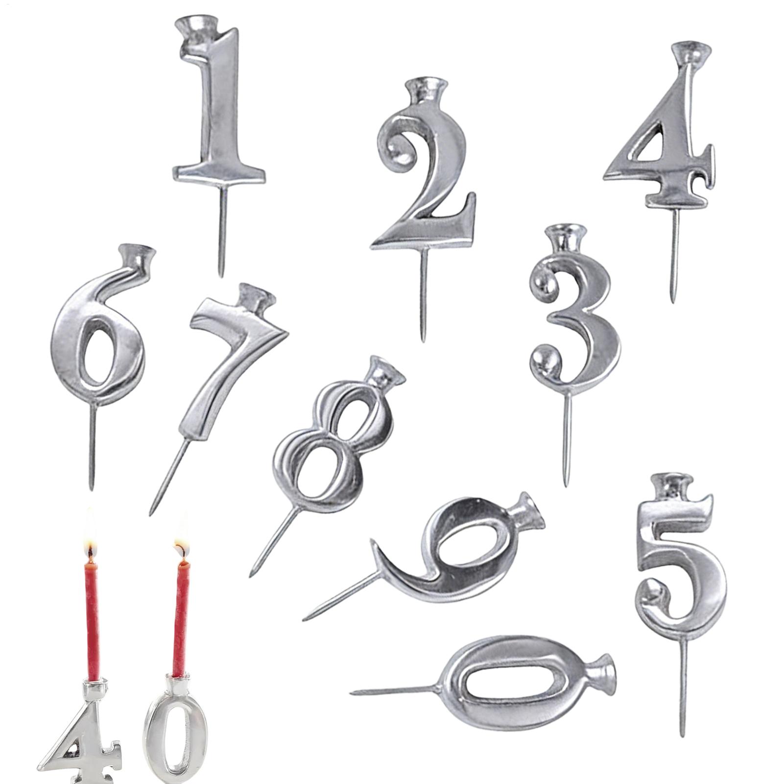 Candle Holder Set - 재사용 가능한 숫자 생일 캔들 홀더