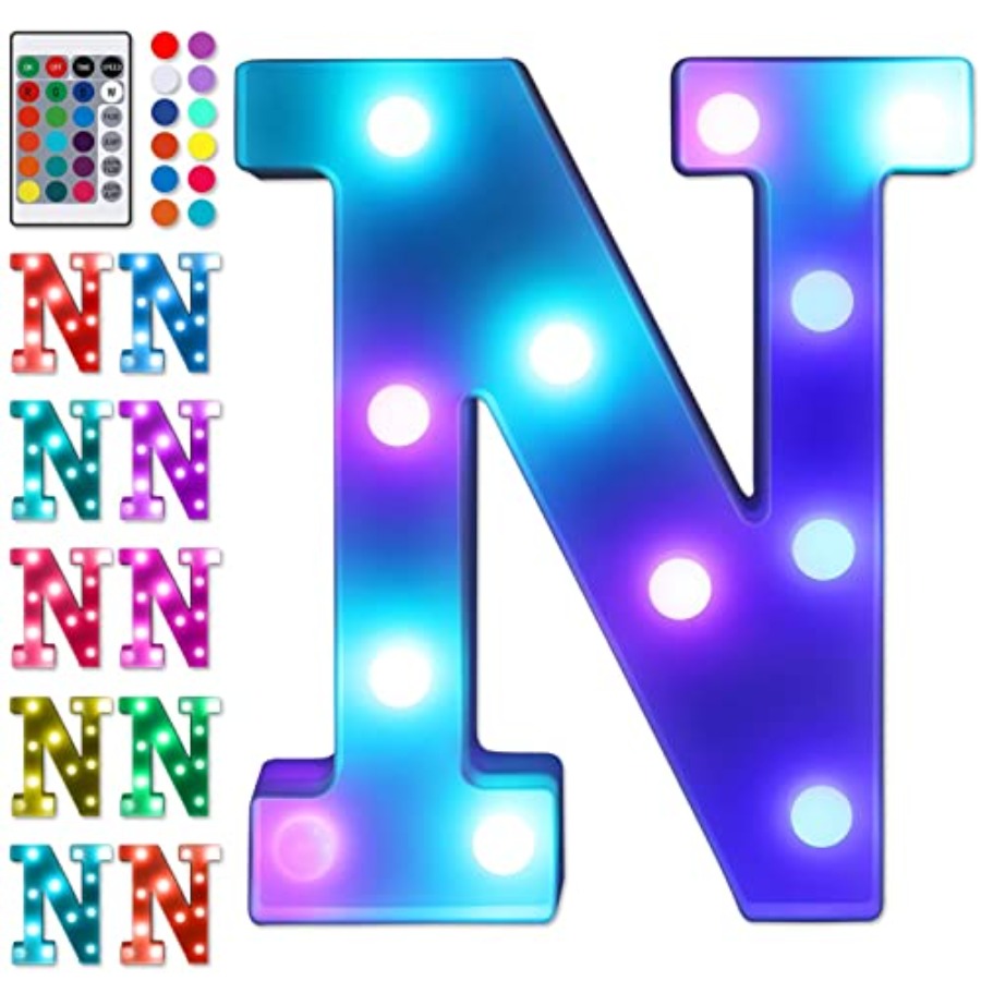 Light Up Letters Marquee - 리모컨이 포함된 풀 LED 문자 조명,