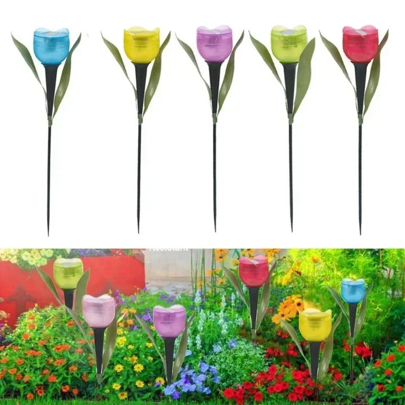 Lighting Decoration Stand - 정원 튤립 꽃 모양 LED 태양열