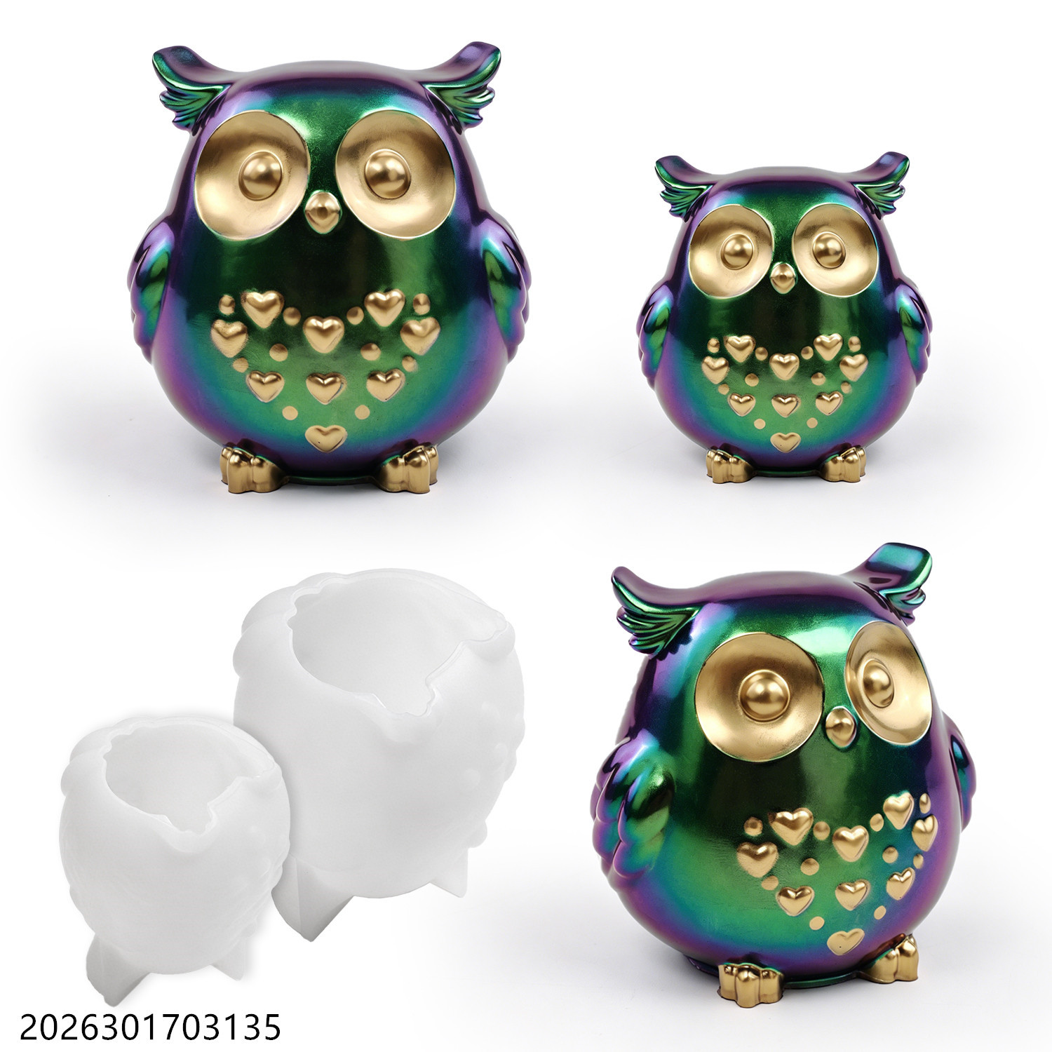 Candle Holder Set - 올빼미 실리콘 몰드 3D 새 모양