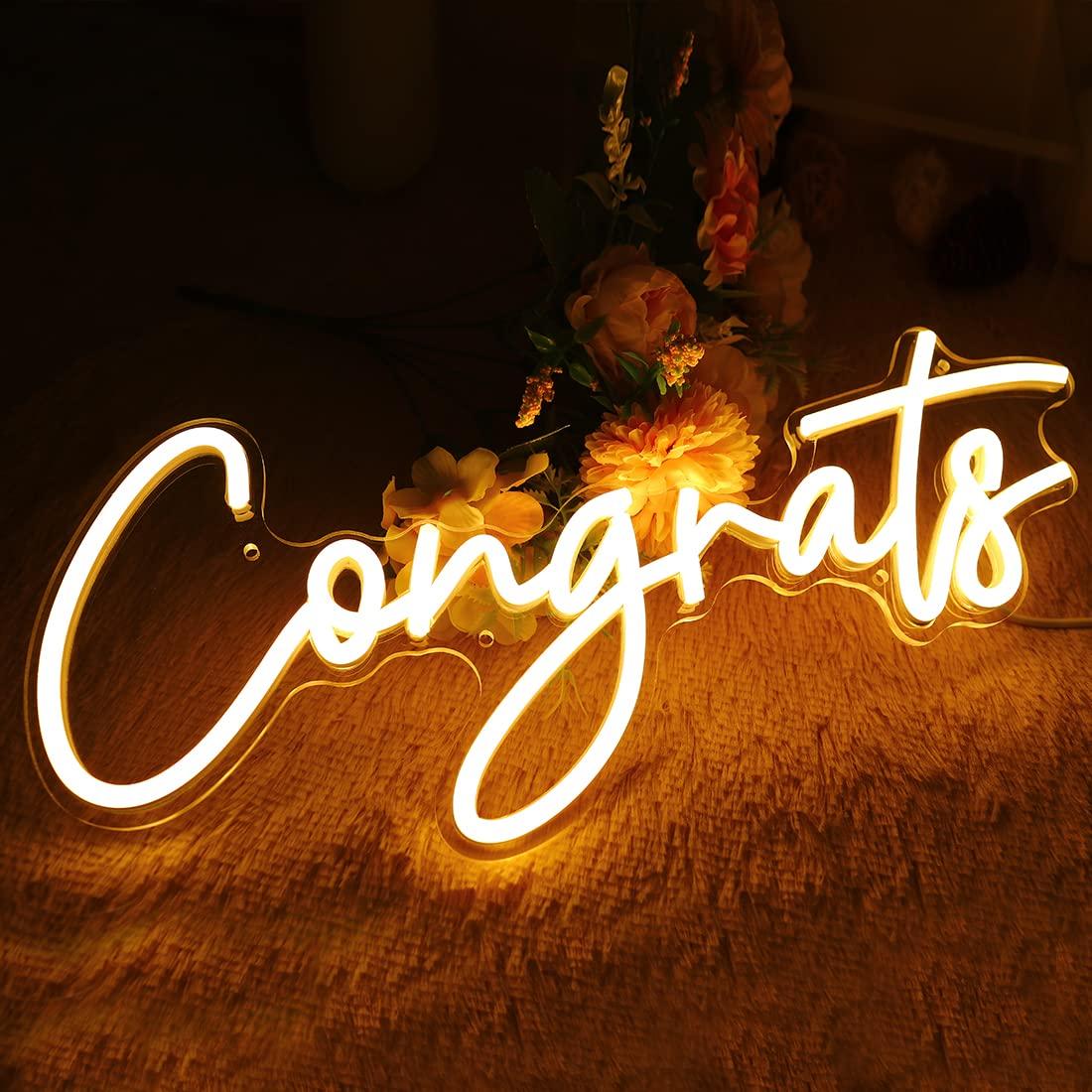 축하합니다 네온 사인 USB 디밍 가능 LED 조명 졸 - Lighting Decor Wedding 리뷰 및 가격