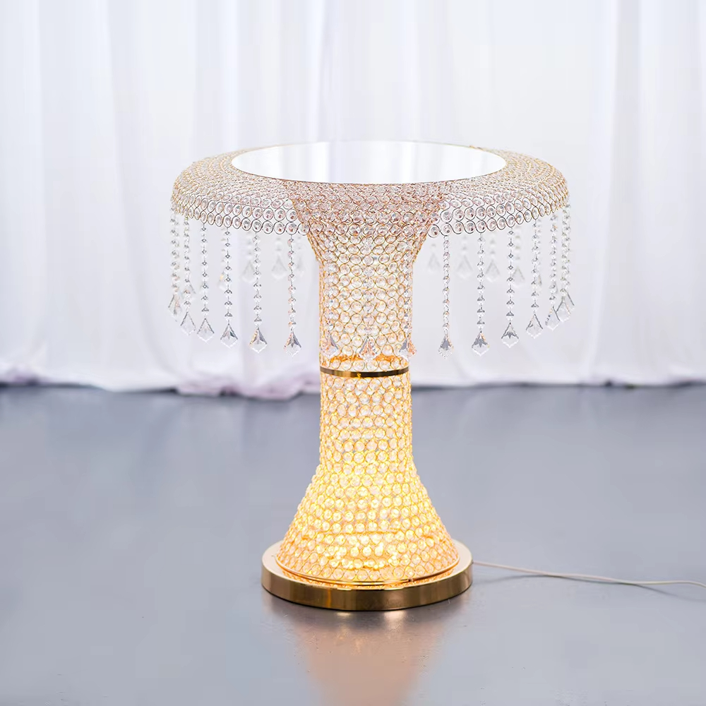럭셔리 크리스탈 웨딩 케이크 스탠드 (LED 조명 &  - Lighting Decoration Stand 리뷰 및 가격