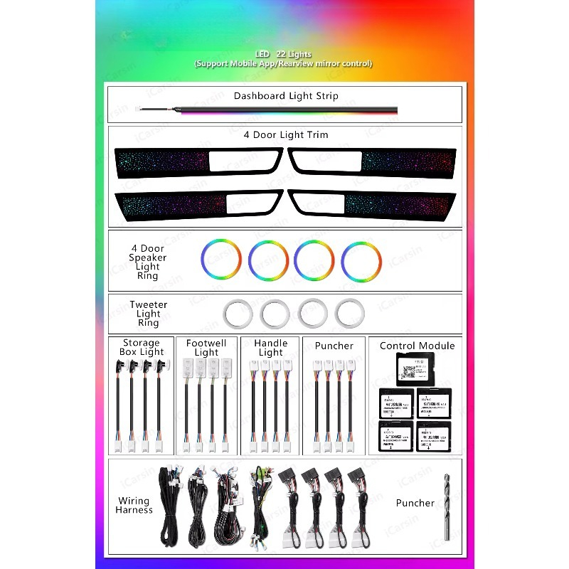 심포니 RGB 분위기 조명 키트 2010-2013 자동 - Lighting Interior Decor 리뷰 및 가격