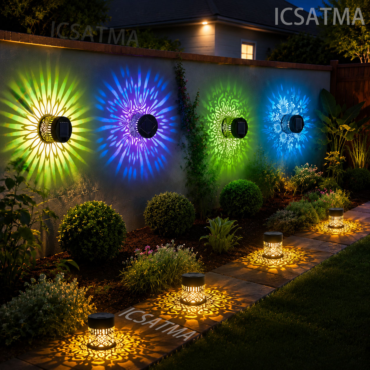 태양광 만다라 벽 조명 LED 정원 울타리 조명 RGB - Lighting Decoration On Wall 리뷰 및 가격
