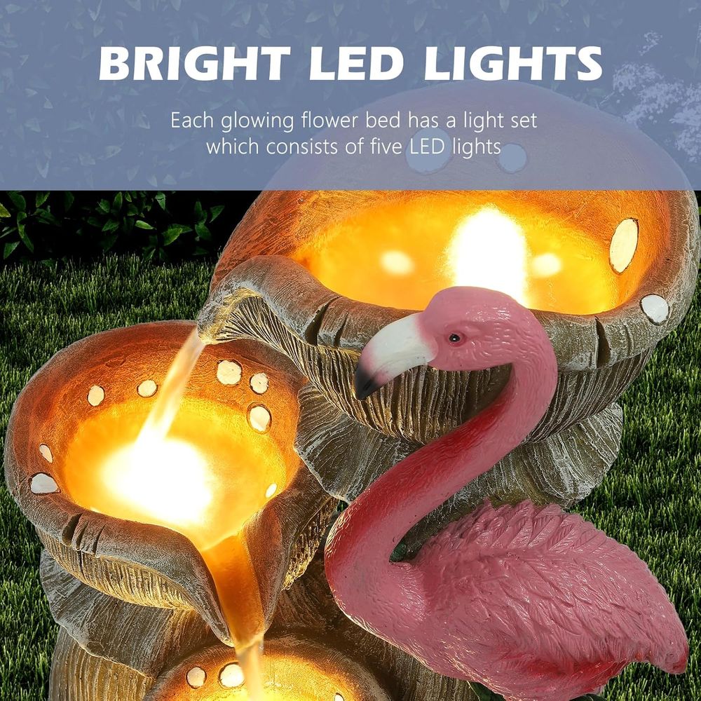 5단계 정원 폭포, 5개 LED 조명 포함, 실내/실외 - Lighting Decoration Stand 리뷰 및 가격