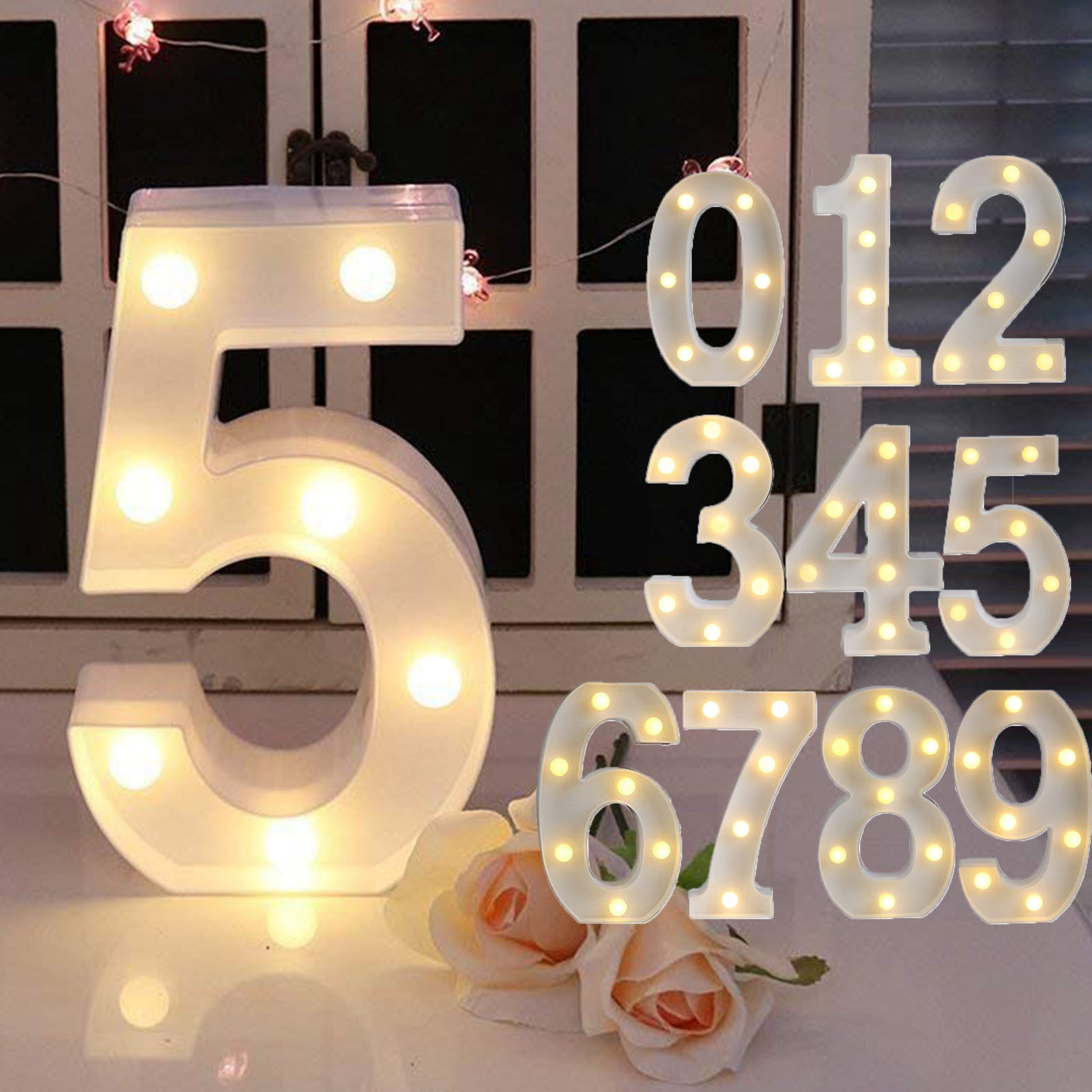 라이트 업 편지 Led 알파벳 번호 플라스틱 배터리 작 - Lighting Decoration Stand 리뷰 및 가격