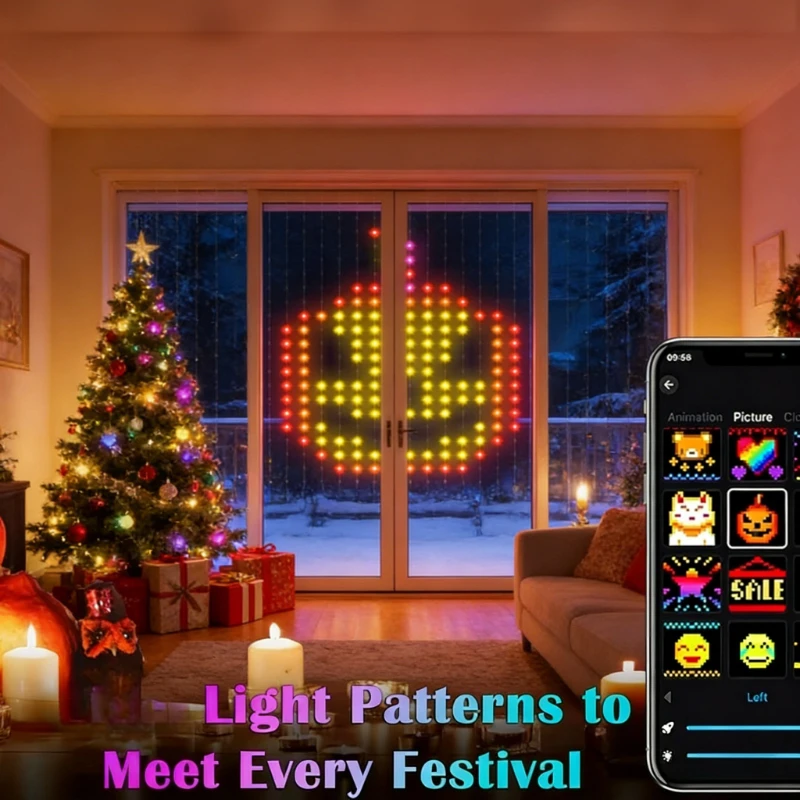스마트 400LED 커튼 조명, 음악 동기화 DIY 요 - Lighting Decor Wedding 리뷰 및 가격
