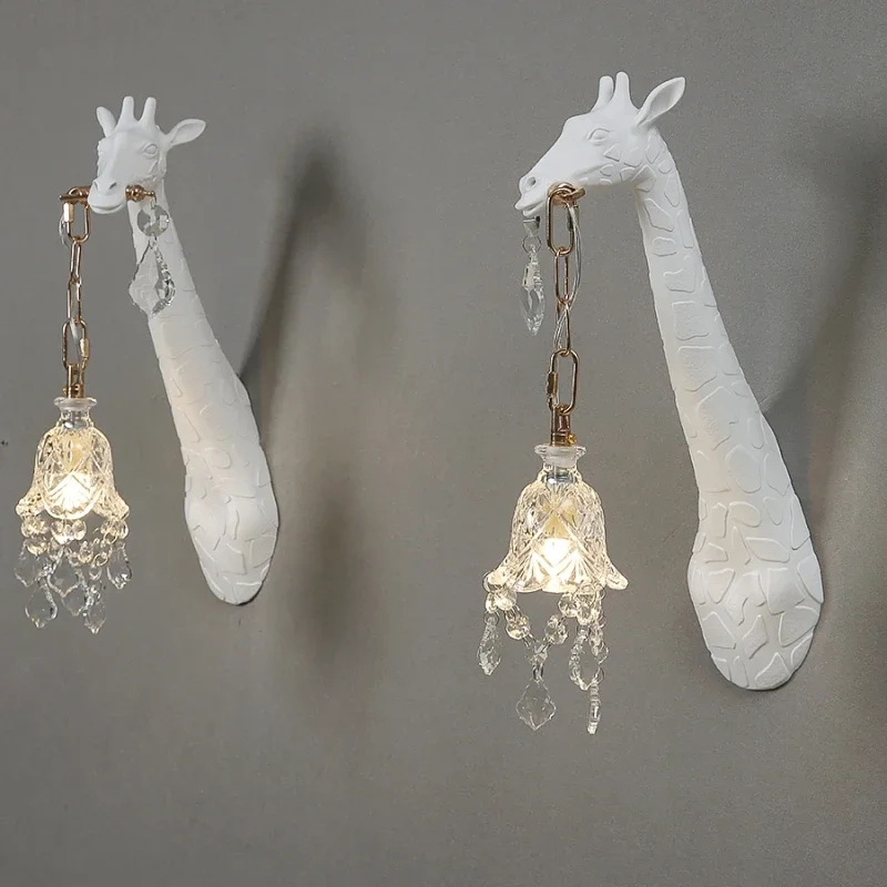 현대적인 창의적인 레진 기린 LED 벽등 침실 침대 머 - Lighting Decoration On Wall 리뷰 및 가격
