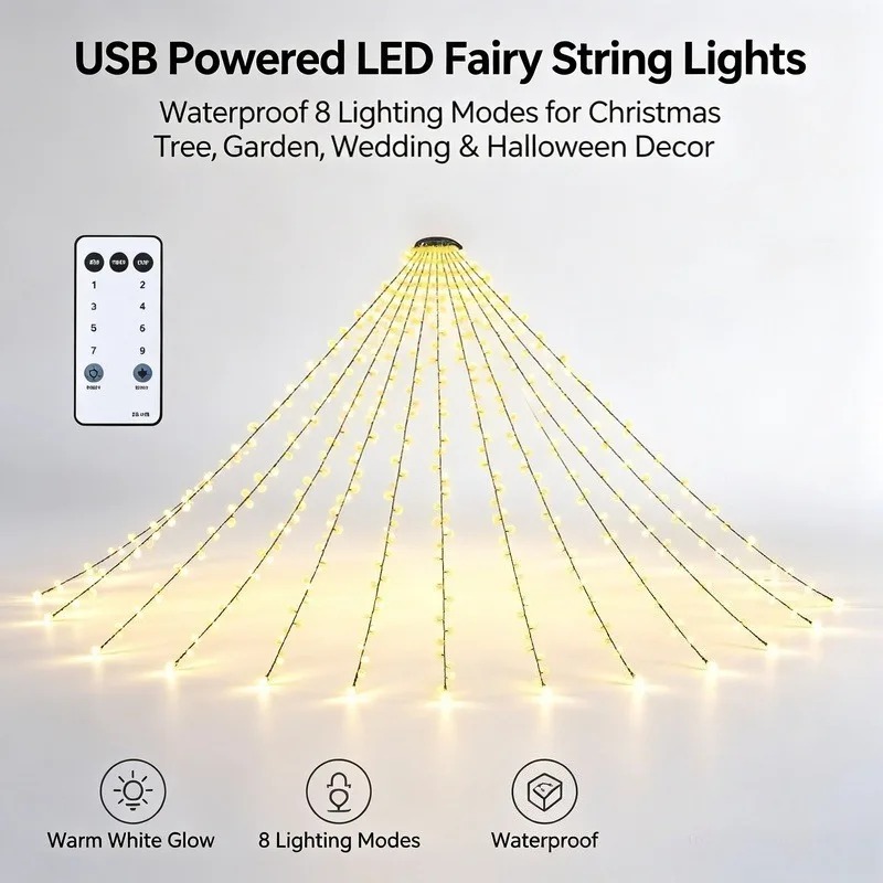 방수 USB LED 스트링 조명, 크리스마스 트리 웨딩 - Lighting Decor Wedding 리뷰 및 가격