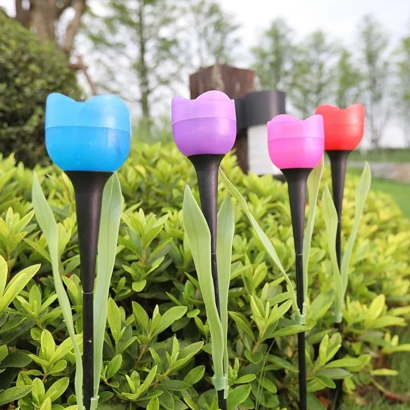 정원 튤립 꽃 모양 LED 태양열 발전 방수 튜브 잔디 - Lighting Decoration Stand 리뷰 및 가격