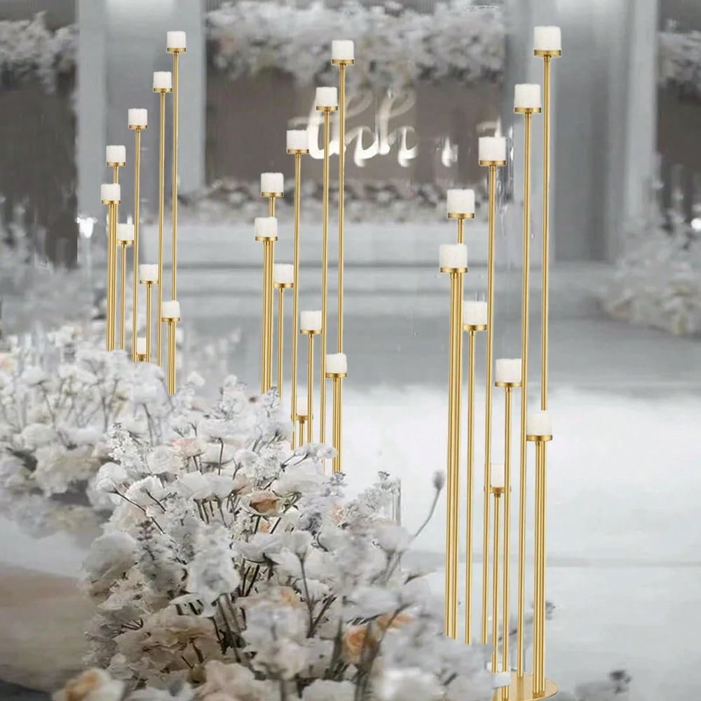 2개 9암 촛대, 결혼식 통로 장식용 높이 조절 가능한 - Candle Holder Set 리뷰 및 가격