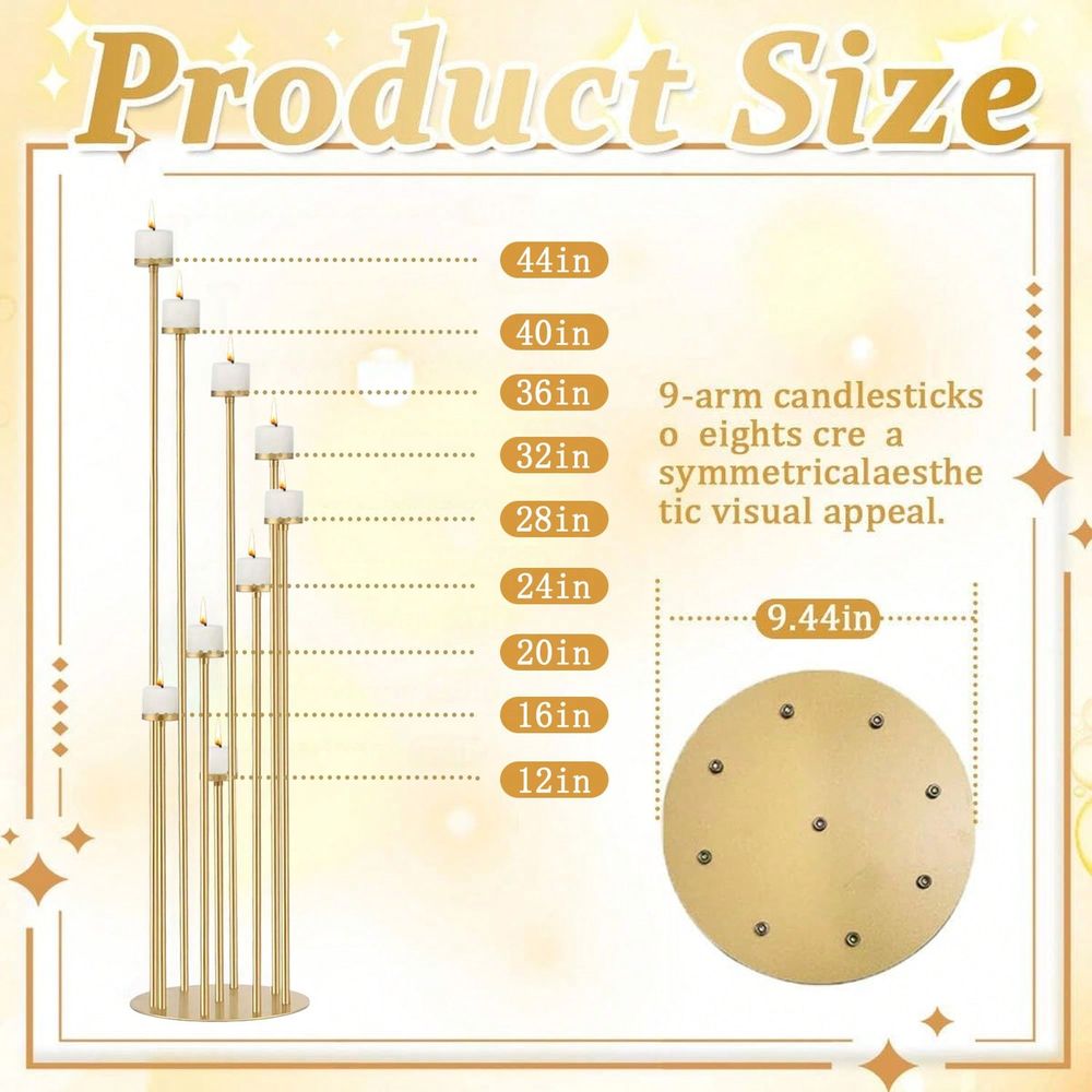 2개 9암 촛대, 결혼식 통로 장식용 높이 조절 가능한 - Candle Holder Set 리뷰 및 가격