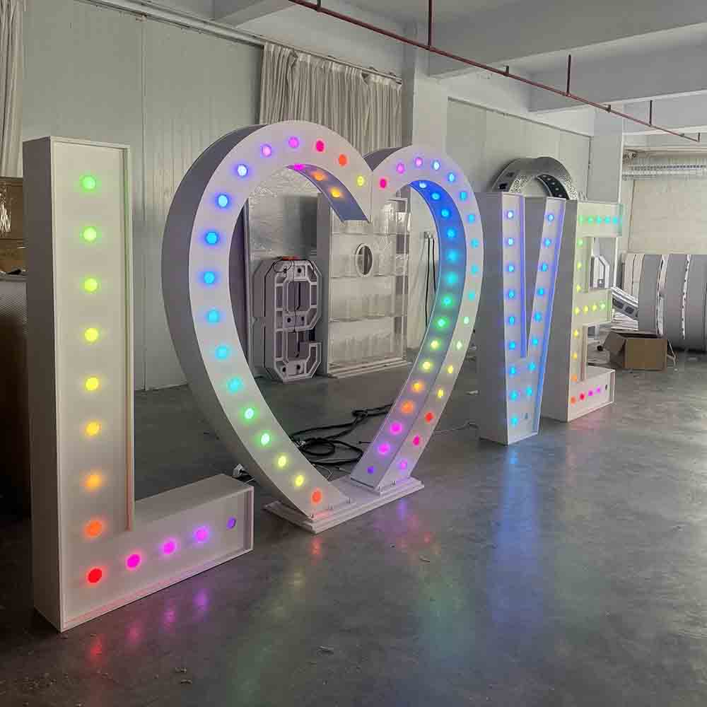 맞춤형 크기 로고 대형 조명 문자 RGB 웨딩 마키 숫 - Light Up Letters Marquee 리뷰 및 가격