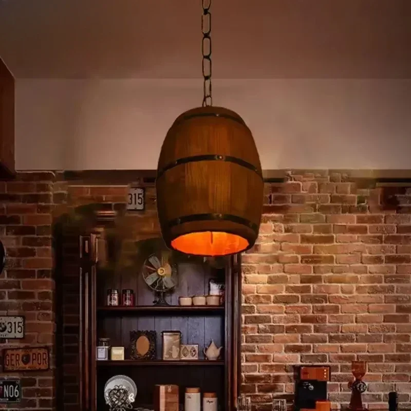 소박한 빈티지 샹들리에 나무 펜던트 조명 와인 배럴 행 - Lighting Decor Room 리뷰 및 가격