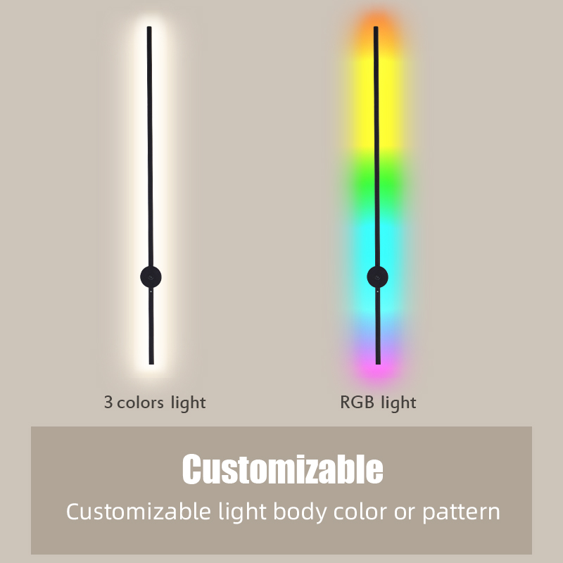 현대적인 충전식 LED 벽등 블랙 알루미늄 바디 선형  - Lighting Decor For Bedroom 리뷰 및 가격