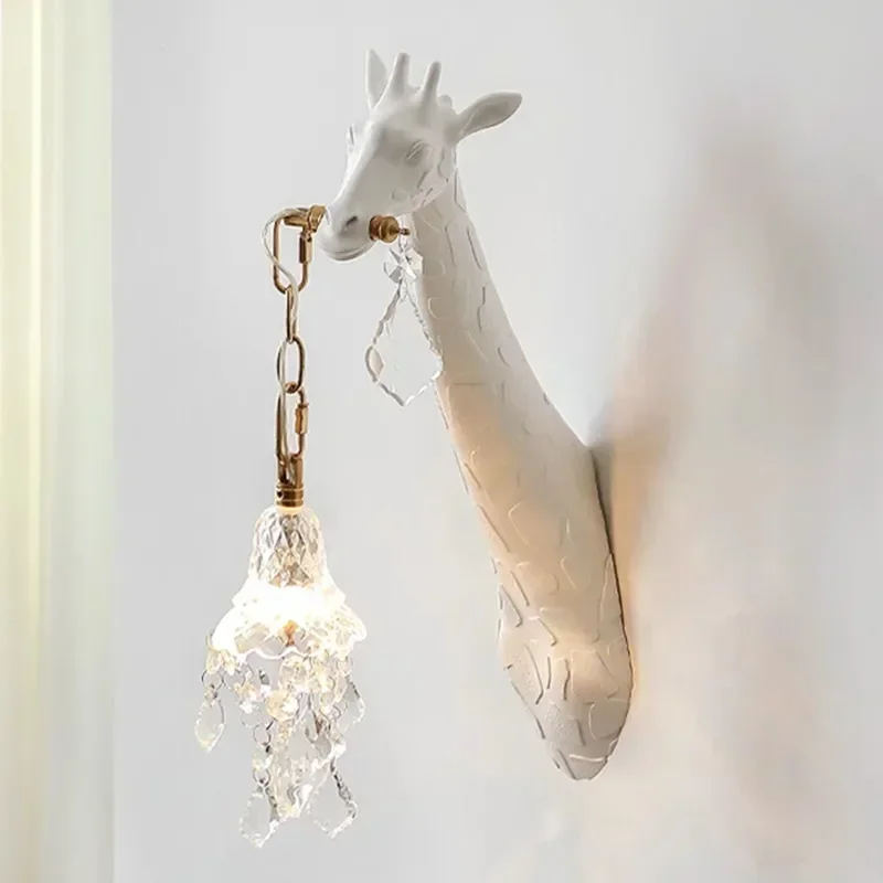 북유럽 새로운 수지 기린 LED 벽 조명 침실 머리맡  - Lighting Decoration On Wall 리뷰 및 가격