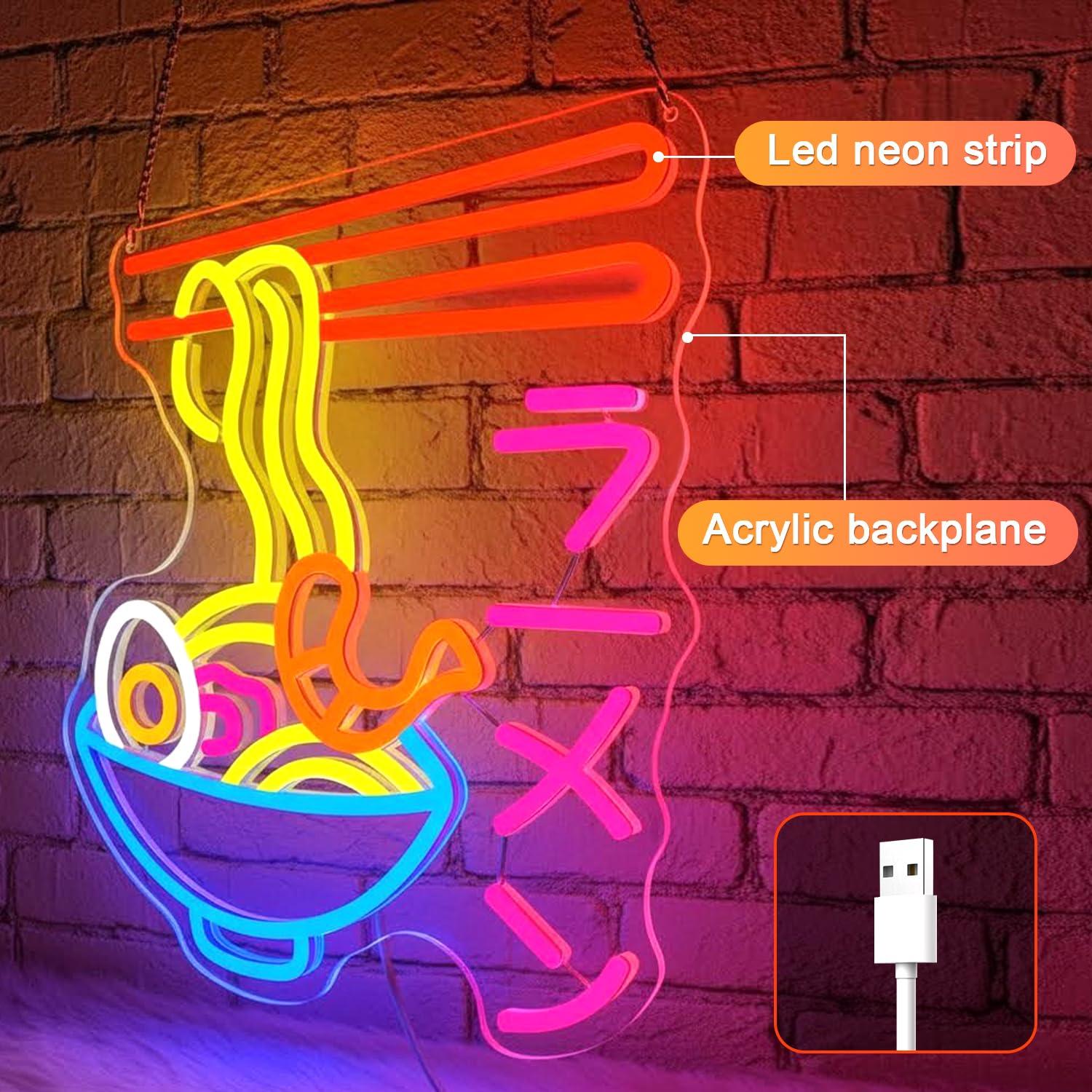 라면 네온사인 일본식 국수 그릇 LED 네온 조명, 라 - Lighting Decor Room 리뷰 및 가격
