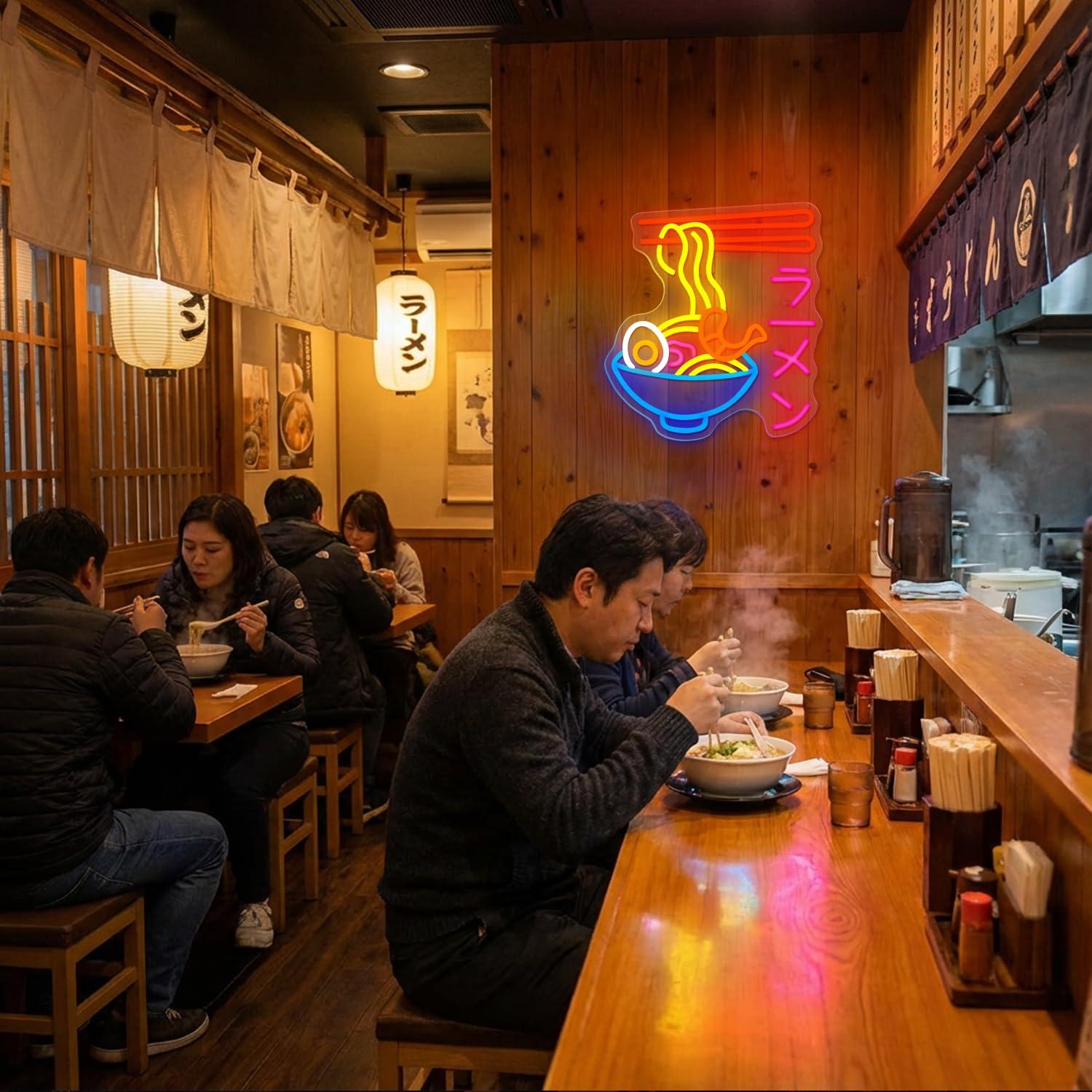 라면 네온사인 일본식 국수 그릇 LED 네온 조명, 라 - Lighting Decor Room 리뷰 및 가격