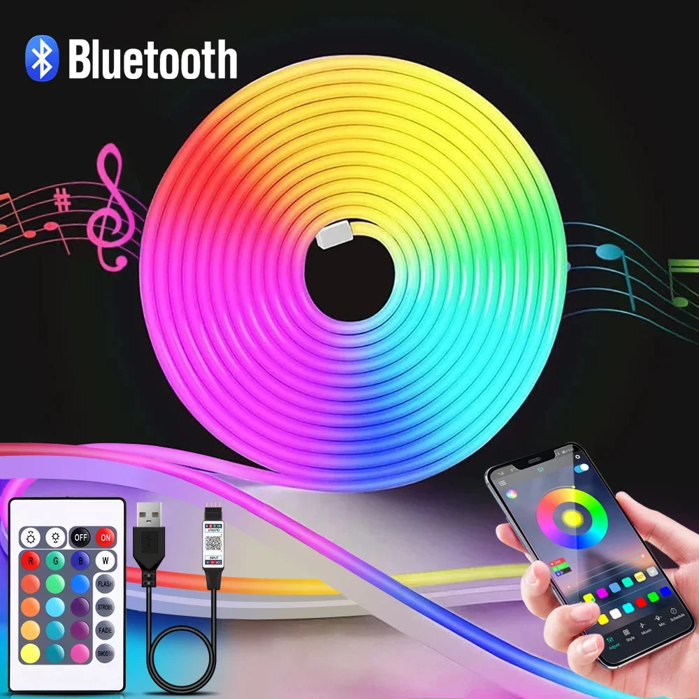 1-5m RGB LED 네온 스트립 라이트 5V USB - Lighting Decor Room 리뷰 및 가격